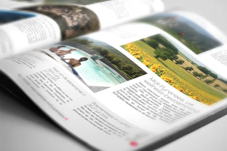 Magazine promotionnel CRT Midi-Pyrénées en partenariat avec l'ANWB Pages intérieures du guide Midi-Pyrénées