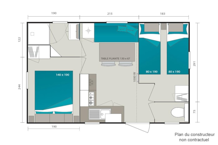 Mobil Home Ciela Classic - 22M² - 2 Chambres
