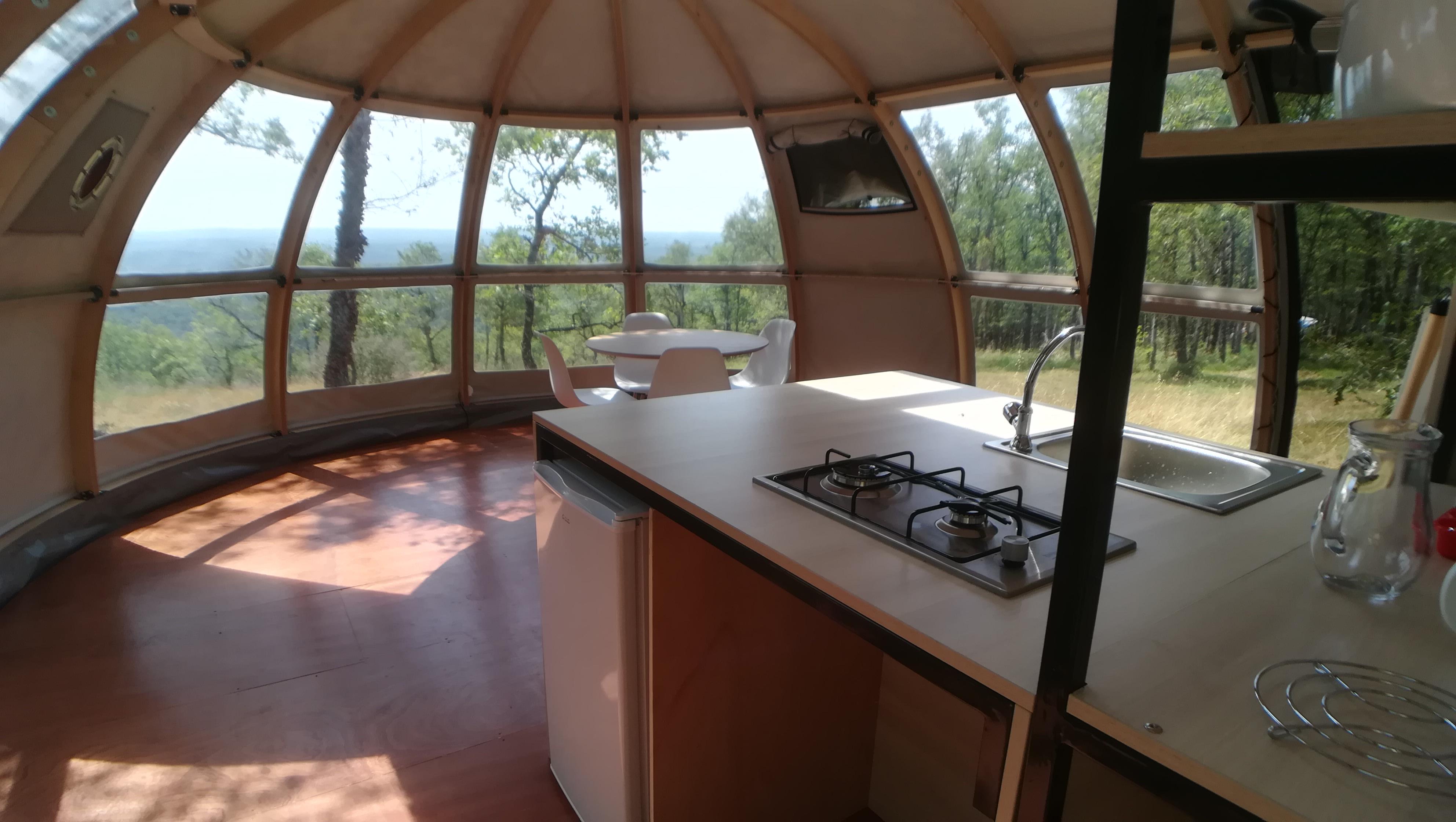 Hytter - Dome Panoramic View - Camping LA TRUFFIERE à Saint Cirq Lapopie