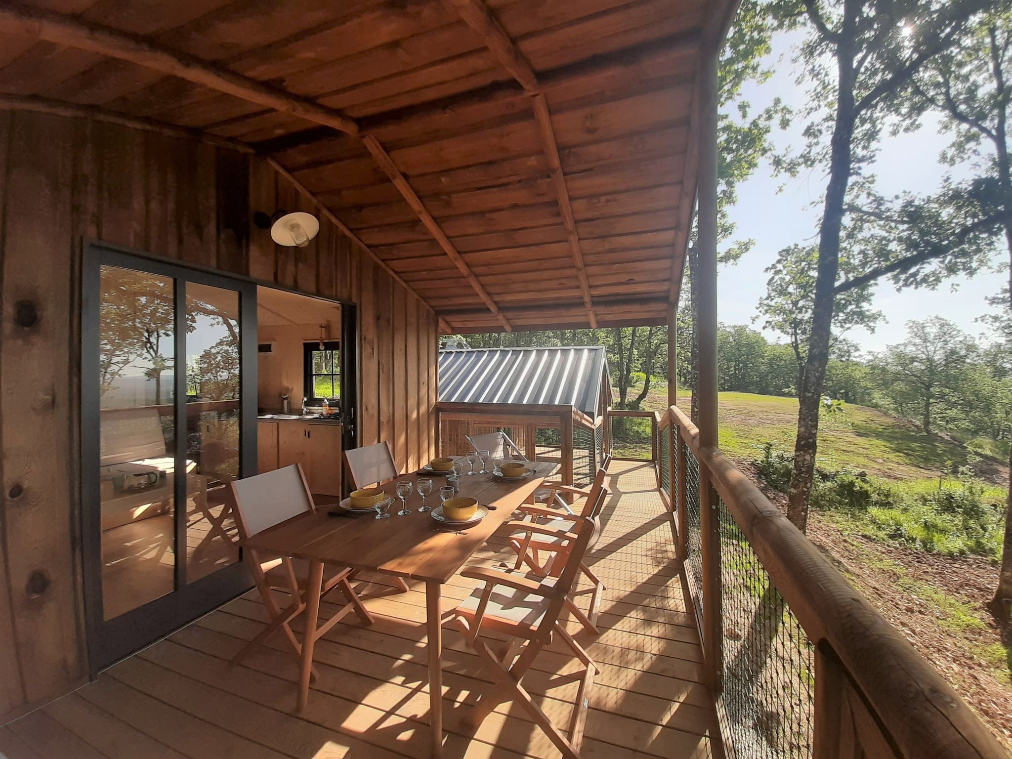Hytter - 2 Cabanes Sur Piltotis Reliees Par Une Passerelle Vue Panoramique (1 Cabane Pour 5 Et Une Cabane Pour 2 Reliées Par Une Passerelle) - Camping LA TRUFFIERE à Saint Cirq Lapopie