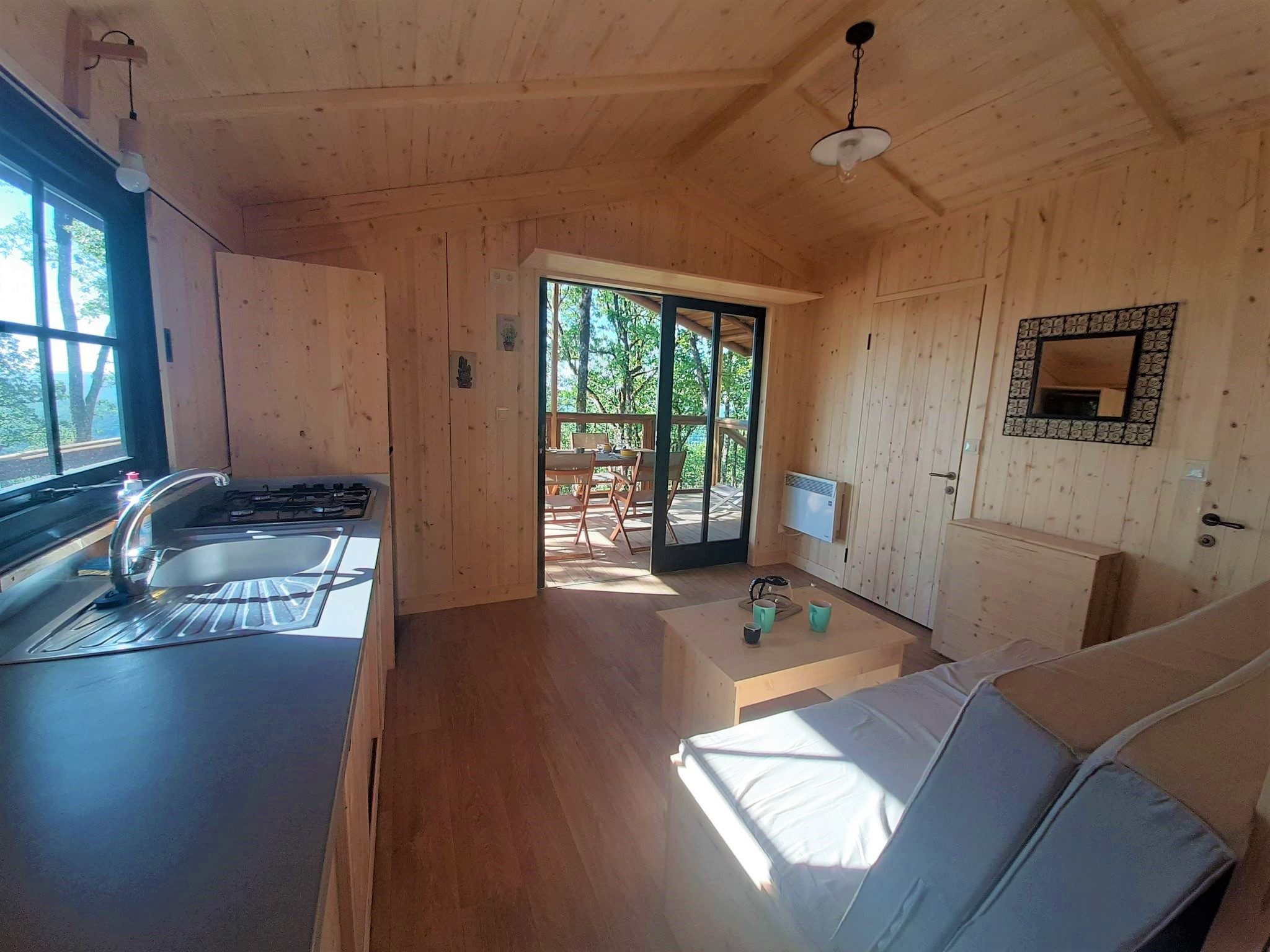 Hytter - 2 Cabanes Sur Piltotis Reliees Par Une Passerelle Vue Panoramique (1 Cabane Pour 5 Et Une Cabane Pour 2 Reliées Par Une Passerelle) - Camping LA TRUFFIERE à Saint Cirq Lapopie
