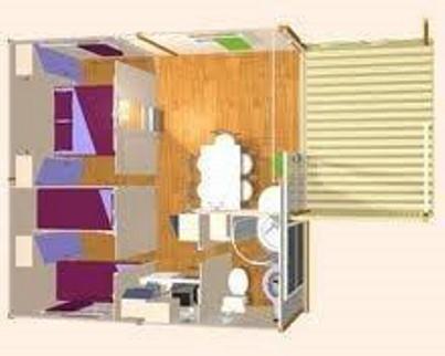 Alloggio - Chalet Confort 30M² - 2 Camere + Terrazza Coperta - Flower Camping Val de Vie