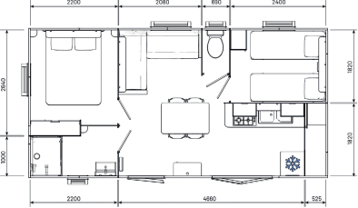 Location - Mobil-Home Premium 30M² - 2 Chambres + 1 Sdb + Terrasse Semi-Couverte + Spa Privatif - Flower Camping Val de Vie