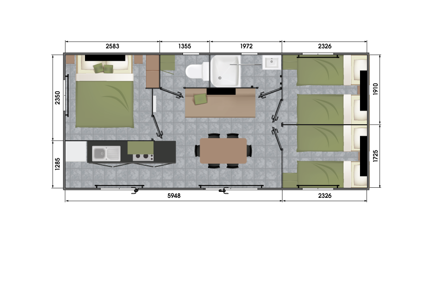 Location - Mobil-Home Confort 35M² - 3 Chambres + Terrasse Semi-Couverte - Flower Camping Val de Vie
