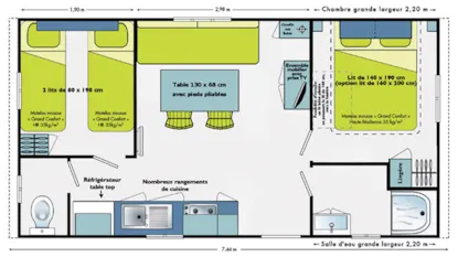 Mobil-Home Primeo Front De Mer 27M² / 2 Chambres - Terrasse Mobil-Home Primeo Front De Mer 27M² / 2 Chambres - Terrasse