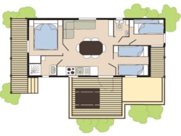 Location - Cabane Jardin 3 Chambres Premium Climatisée - YELLOH! VILLAGE - LE SERIGNAN-PLAGE