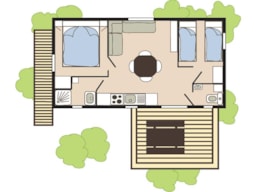 Location - Cabane Pêcheur 2 Chambres Premium Climatisé - YELLOH! VILLAGE - LE SERIGNAN-PLAGE
