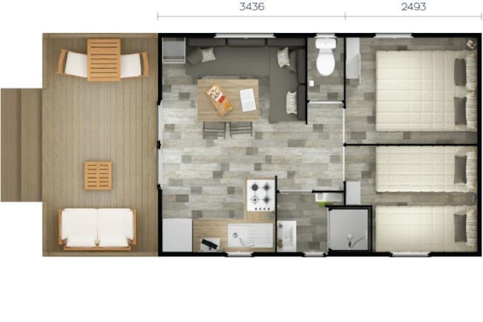 Mobil-Home Excellence (2 Chambres) 23M² + Terrasse Bois