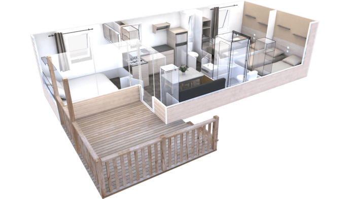 Mobil-Home Excellence (3 Chambres) 32-34 M² + Terrasse Bois