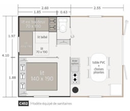 Location - Petit Mobil-Home Rando Tithome 2 Chambres - Camping LE VARLEN