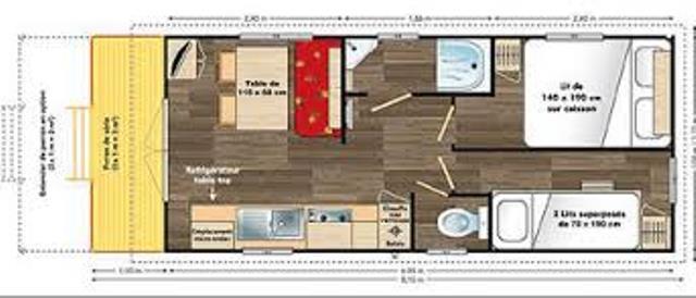 Location - Roulotte 28M² 2 Chambres - Camping La Promenade