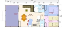 Location - Cabane Lodge Sweet Flower Premium 32M² 2 Chambres - Flower Camping Le Pré des Sables