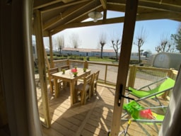 Location - Cabane Lodge Sweet Flower Premium 32M² 2 Chambres - Flower Camping Le Pré des Sables