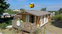 Location - Cabane Lodge Sweet Flower Premium 32M² 2 Chambres - Flower Camping Le Pré des Sables