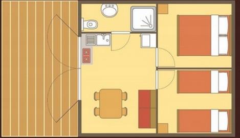 Location - Flower Lodge Sur Pilotis Confort 34M² 2 Chambres + Terrasse Couverte 10M² + Tv - Flower Camping Provence Vallée