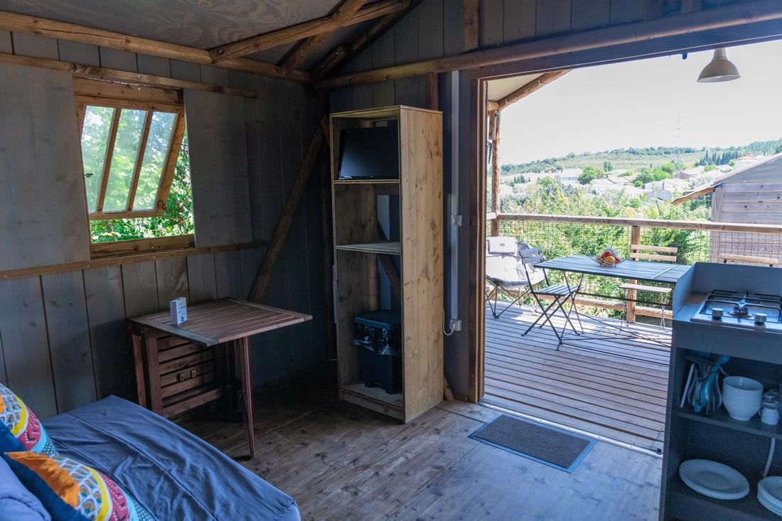 Location - Flower Lodge Sur Pilotis Confort 34M² 2 Chambres + Terrasse Couverte 10M² + Tv - Flower Camping Provence Vallée