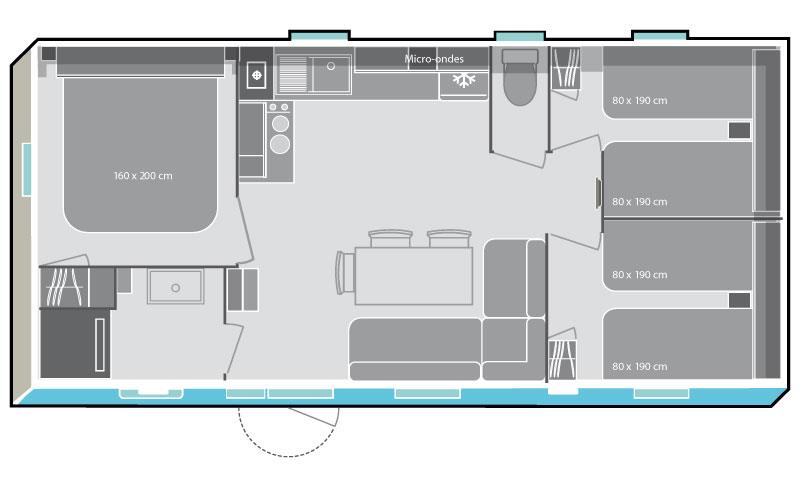 Location - Family Premium - 3 Ch. (Dimanche) - Camping Ardèche Domaine de Gil