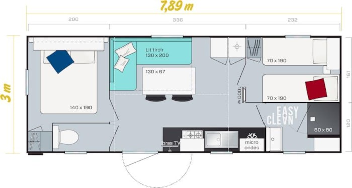 Premium Casa Mobile Con Aria Condizionata/Tv/Wifi Gratuito + 2 Camere Da Letto + 24M²