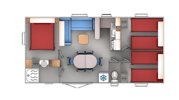 Mobil Home Confort+ 33M² (3 Chambres) + Clim + Terrasse Couverte