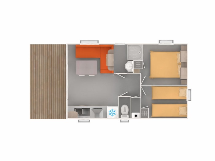 Cottage Premium 32M² Dont 8 M2 De Terrasse Intégrée (2 Chambres) + Clim + Lave-Vaisselle