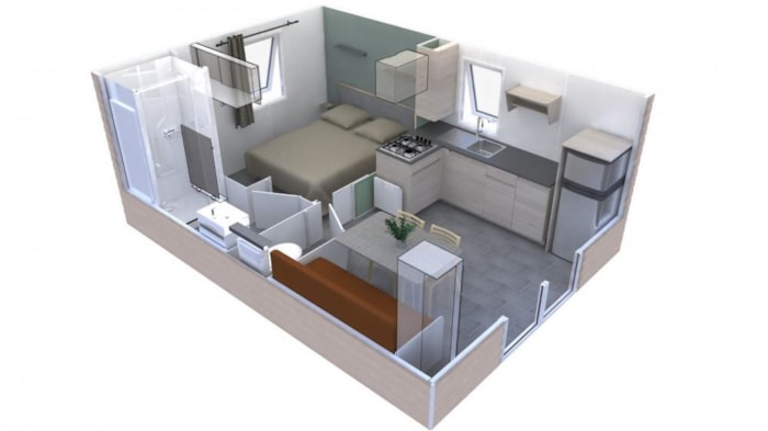 Cottage Premium 20M² - 1 Chambre + Clim + Terrasse Couverte + Lave Vaisselle