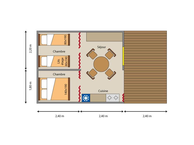 Tente 4 Places Bois Et Toile, 2 Chambres (1 Lit 140, 2 Lits 90 Draps Obligatoires), Coin Cuisine, Avec Électricité, Sans Sanitaires. Tente 4 Places Bois Et Toile, 2 Chambres (1 Lit 140, 2 Lits 90 Draps Obligatoires), Coin Cuisine, Avec Électricité, Sans Sanitaires.