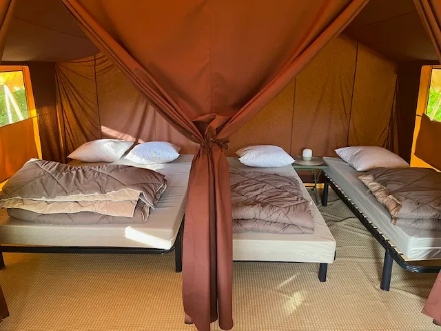 Accommodation - Lodge Tent - 2 Bedrooms - Without Toilet Blocks - - Camping Côté Vercors