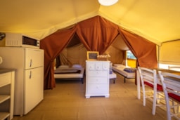 Location - Tente Cotton Lodge 2 Ch - 20M² - Sans Sanitaires Privatifs - - Camping de l'Etang Sites et Paysages