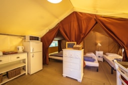 Location - Tente Cotton Lodge 2 Ch - 20M² - Sans Sanitaires Privatifs - - Camping de l'Etang Sites et Paysages