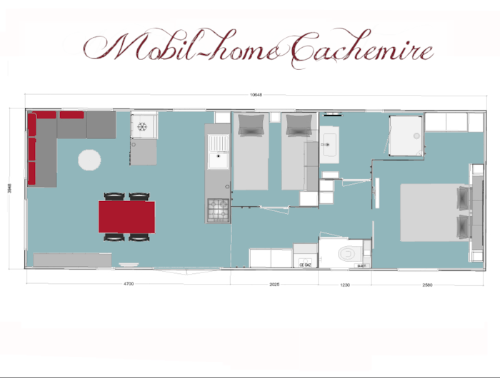 Casa Mobile Cachemire Premium 40M² - 2 Camere - Aria Condizionata + Tv - Lavastoviglie