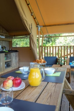 Location - Tente Ciela Nature Lodge 2 Chambres - Cuisine Équipée – Salle De Bain - Camping Terra Verdon