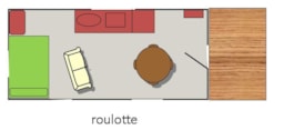 Location - Roulotte 15M² Sans Sanitaires - Camping naturiste Les Lauzons