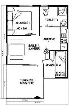 Location - Chalet Petit Trianon 22M² / 2 Chambres - Climatisation / Terrasse Couverte - Camping LA VIEILLE FERME