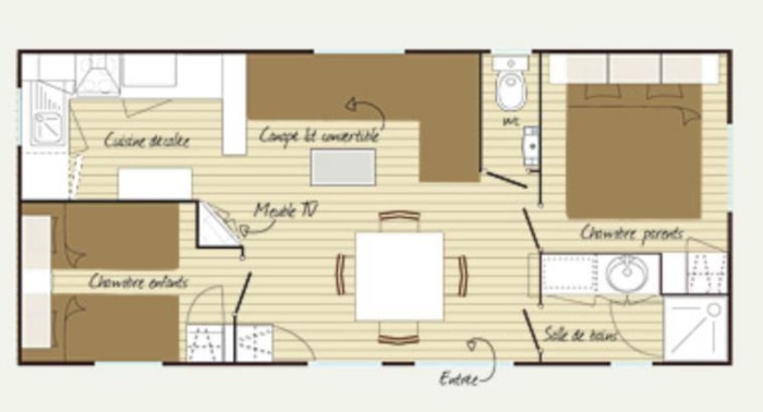 Mobil-Home Standing Residentiel Sumba - 2 Chambres + Canapé Convertible