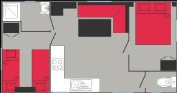 Mobilhome Soleil 2 Chambres / Terrasse Bois Couverte / Climatisation Réversible