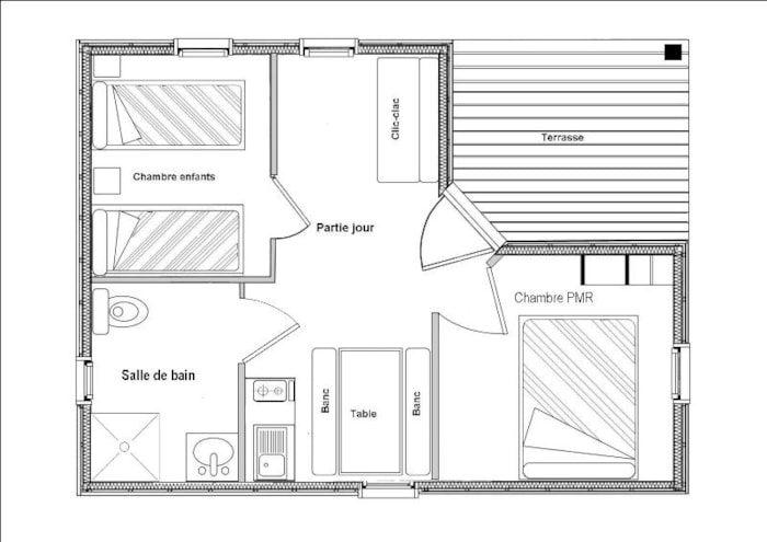 Chalet Pmr 32M² / 2 Chambres + Terrasse Couverte (Tv Et Wifi) Linge De Lit Fourni - Adapté Pour Personnes À Mobilité Réduite