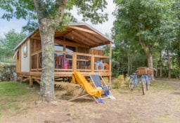 Location - Cosyflower Premium 38M² (2 Chambres) + Tv + Lave-Vaisselle + Draps + Serviettes + Terrasse Couverte - Flower Camping Cap Finistère