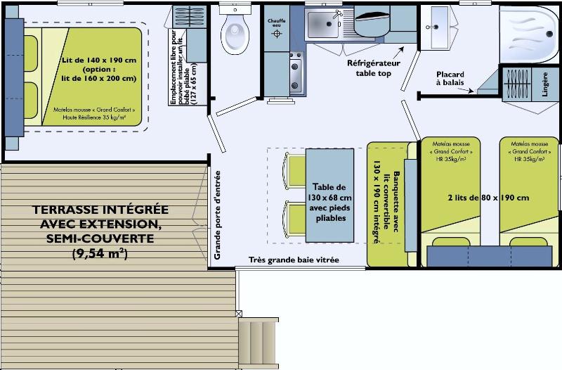 Accommodation - Mobilhome Irm Loggia 75Fft² + 25.2M² - 2 Bedrooms - Camping Vitamin