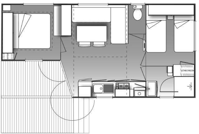 Mietunterkunft - Mobilheim O'hara Côté Confort 25M² (2 Zimmer) + Tv + Terrasse - Flower Camping Vitamin