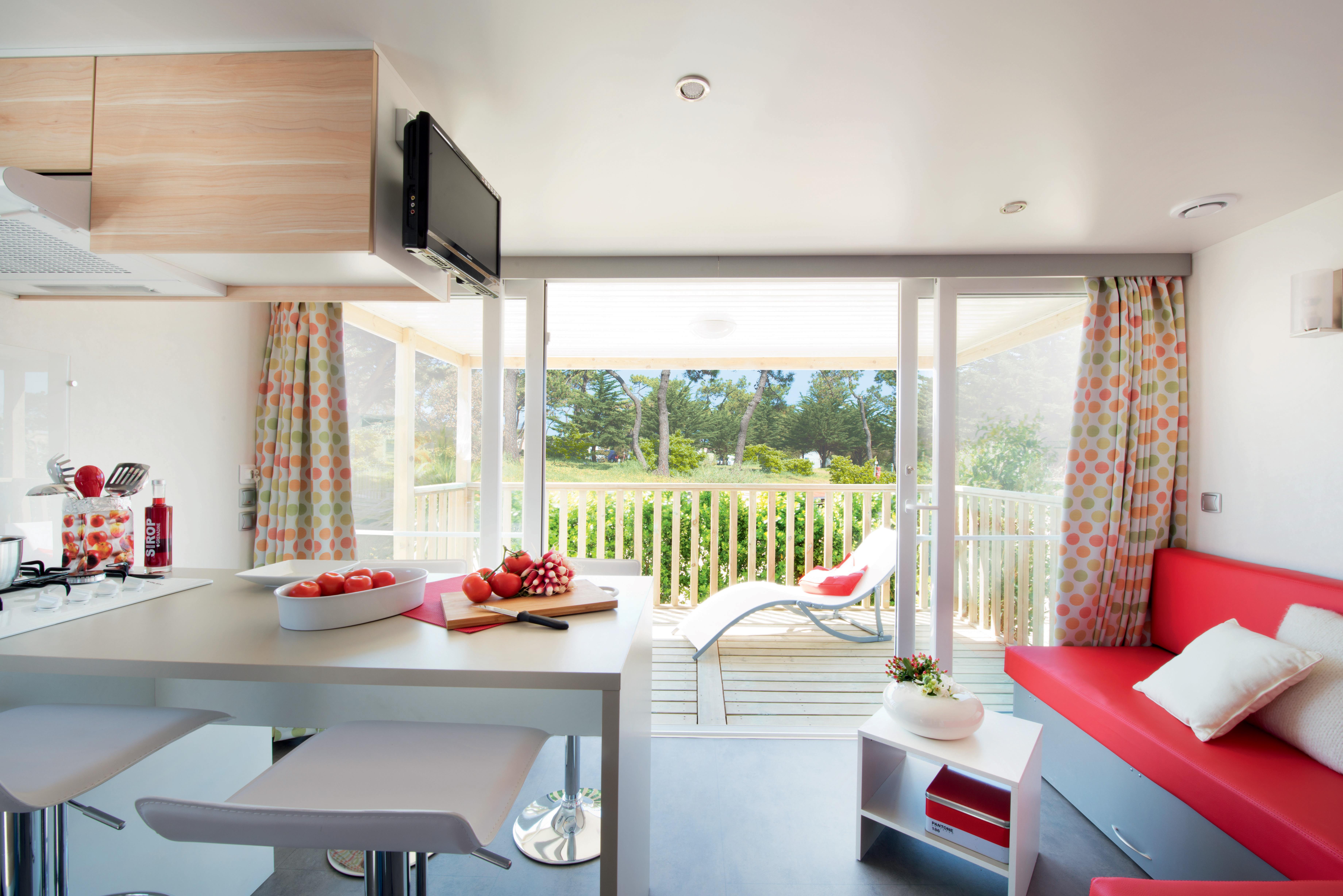 Mietunterkunft - Mobilheim O'hara Face Confort 25M² (2 Zimmer) + Tv + Terrasse - Flower Camping Vitamin