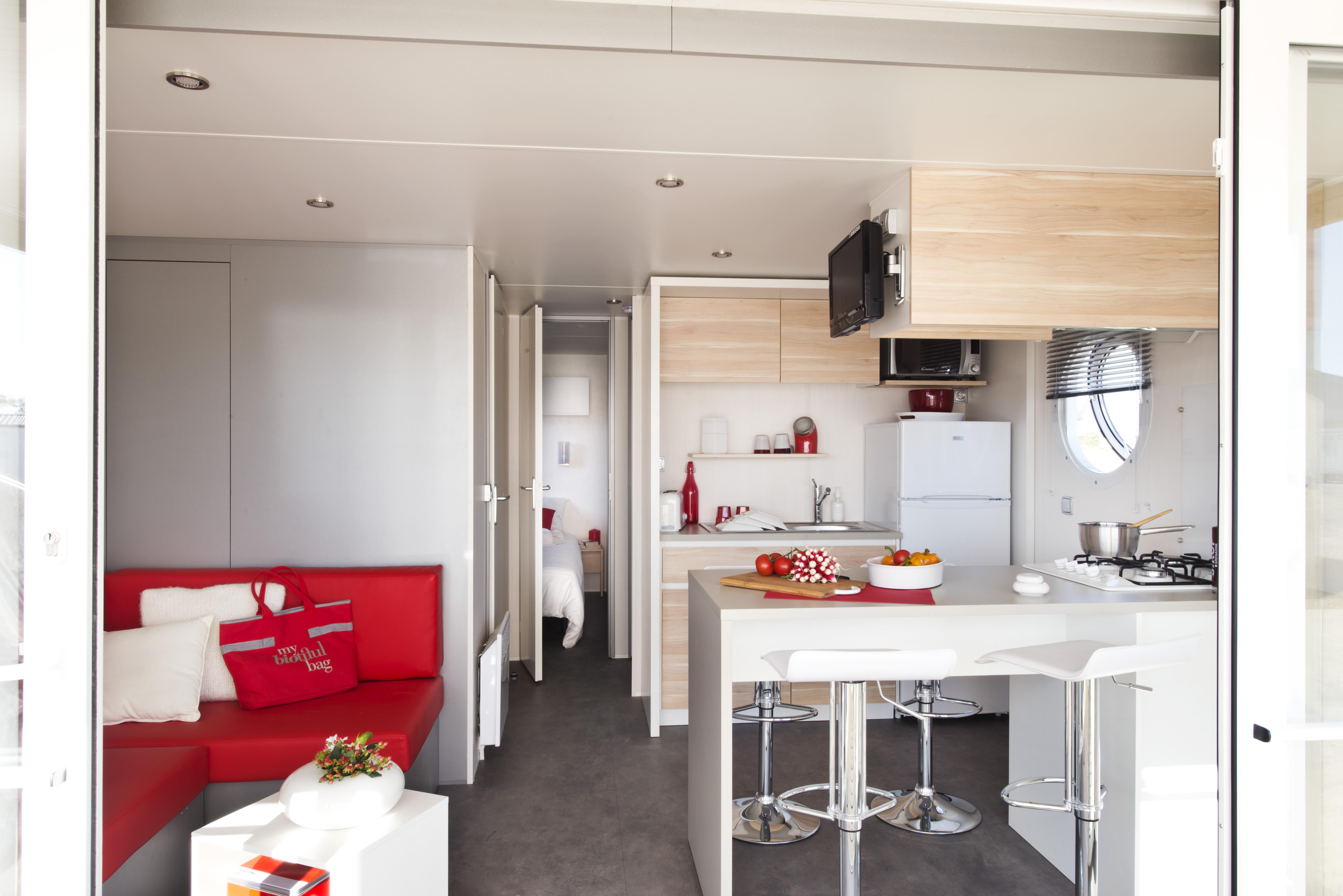 Mietunterkunft - Mobilheim O'hara Face Confort 25M² (2 Zimmer) + Tv + Terrasse - Flower Camping Vitamin