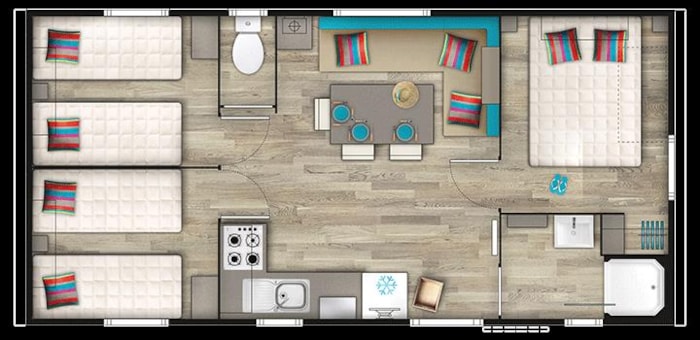 Mobilhome Confort Bermude - 3 Chambres - 31M² - Tv -