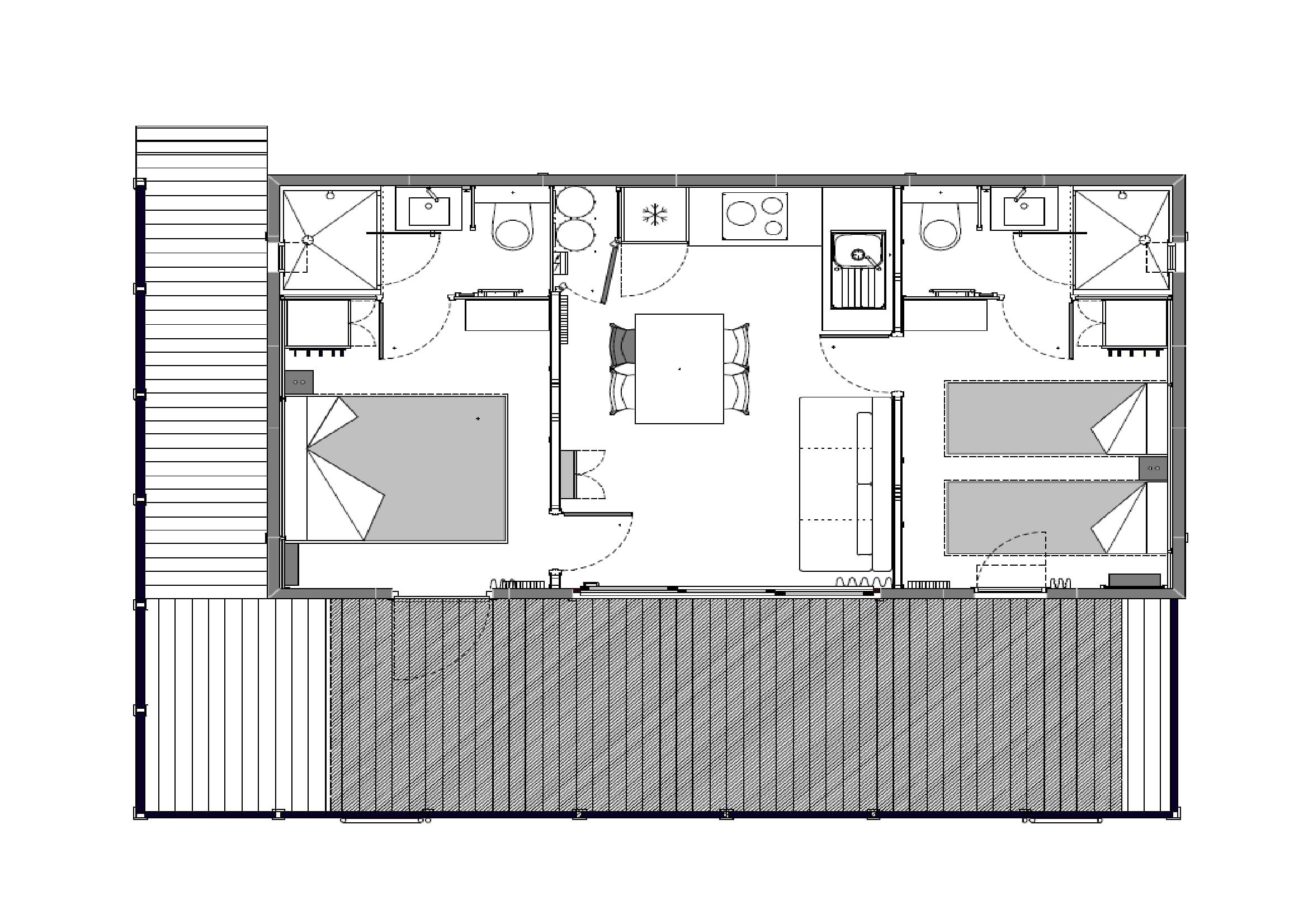 Accommodation - Chalet Lanfonnet 35M² - Camping Le Panoramic