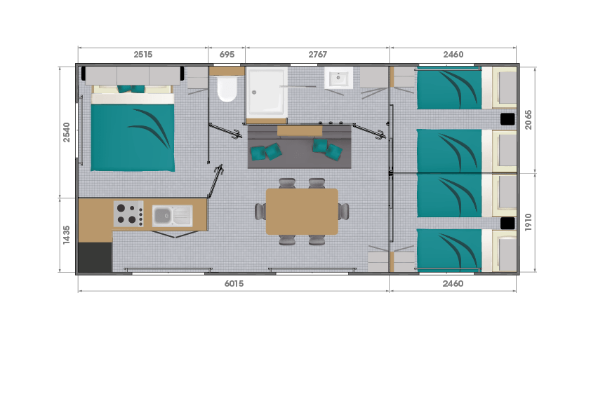 Accommodation - Mobile-Home Belvédère 3 Bedrooms With Seaview - Camping Plage du Dramont