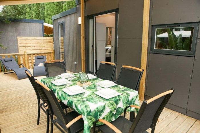 Mobil Home Kosy 2/4, Terrasse En Bois , Tv, Climatisation, 2 Salles De Bains, 1 Voiture (2 Chambres)