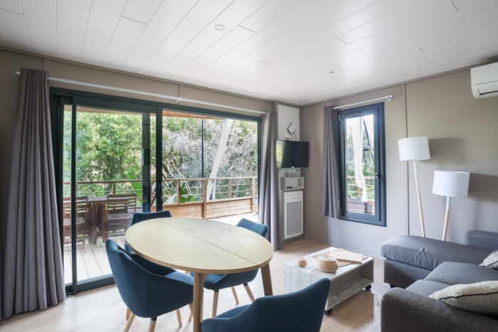 Lodge Kabane 2/5, Terrasse En Bois Couverte, Climatisation, Tv, 1 Voiture (2 Chambres)