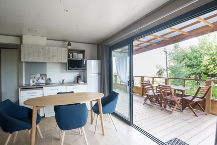 Lodge Kabane 2/5, Terrasse En Bois Couverte, Climatisation, Tv, 1 Voiture (2 Chambres)