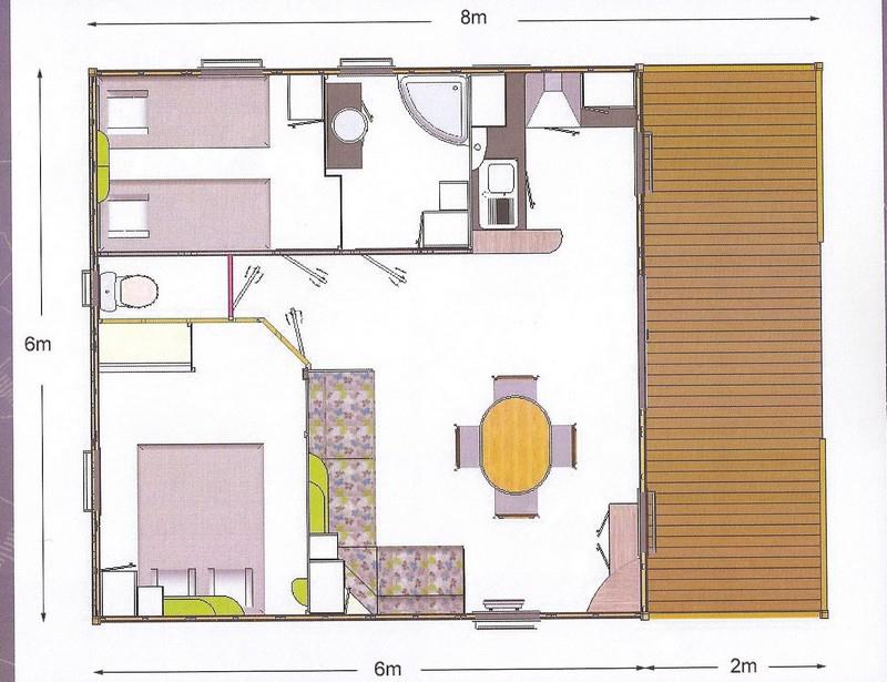 Location - Chalet 2 Chambres - 35M² + Terrasse Couverte - Camping La Gallouette