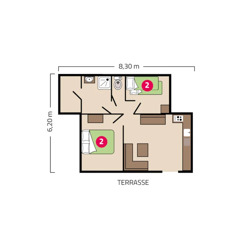 Appartement - 45M² - 2 Chambres