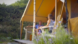 Location - Tente Cotton Lodge Nature 20 M² Avec Terrasse Bois - Sans Sanitaires - Sites et Paysages Au Clos de la Chaume